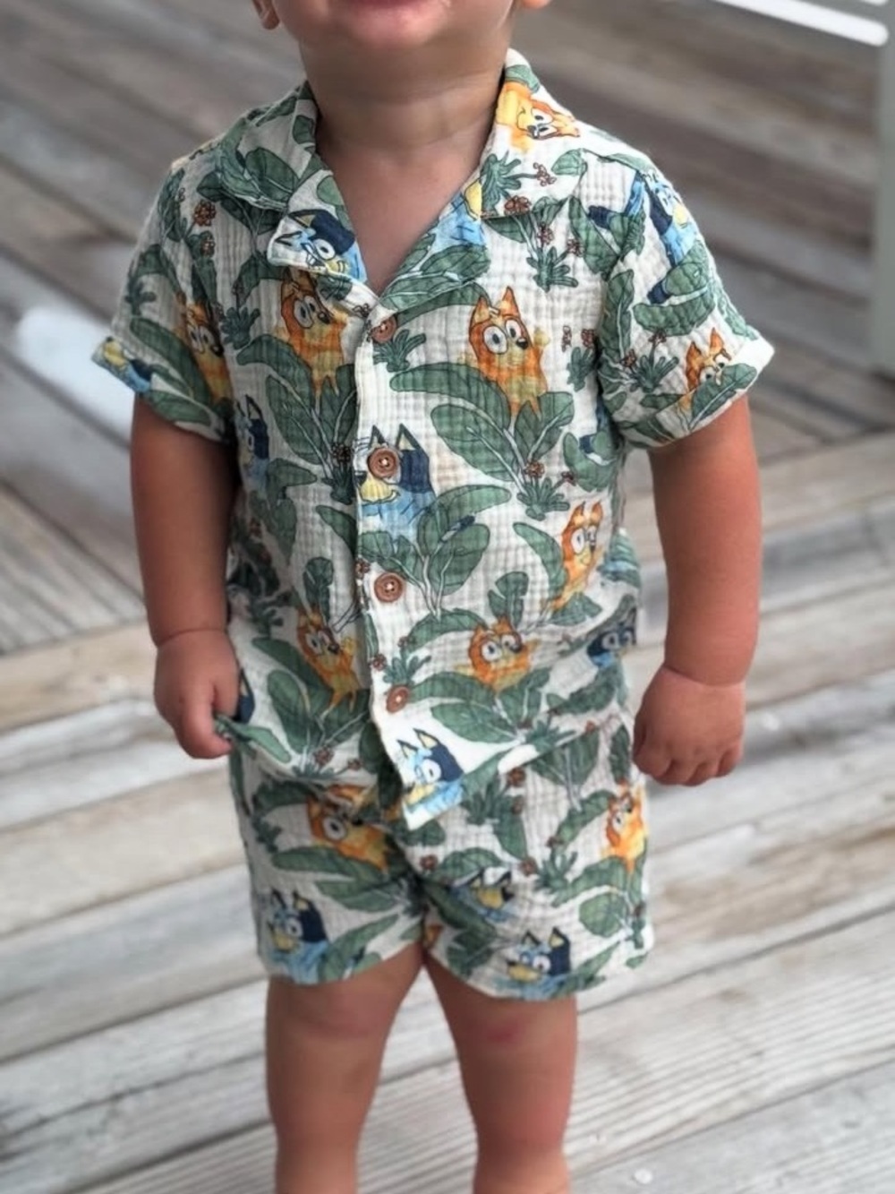 Bluey 18 months 2-Piece Waffle Shirt and Short Set